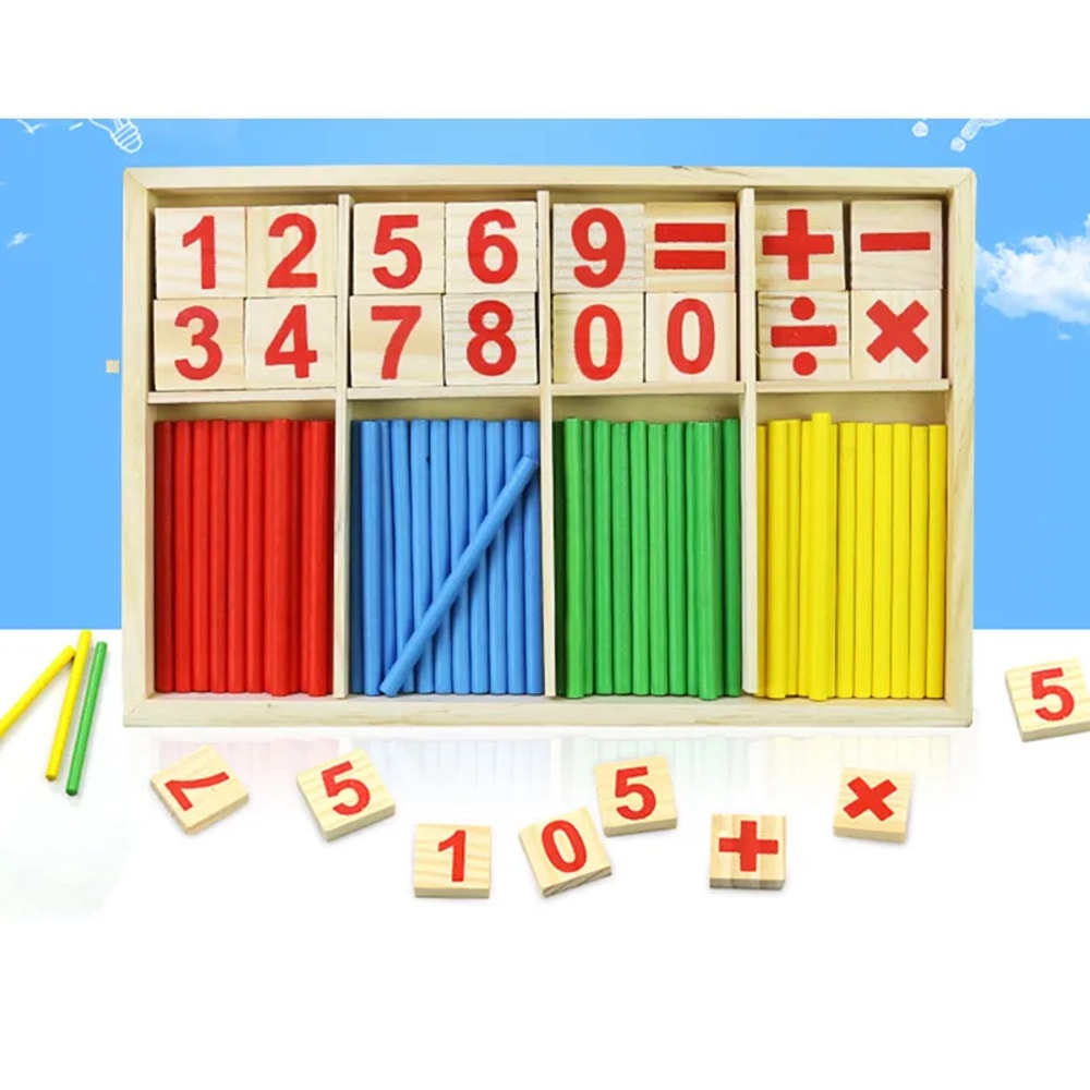 Wooden Digital Stick Educational Toys for Children, Montessori Math Teaching Aid for Knowledge