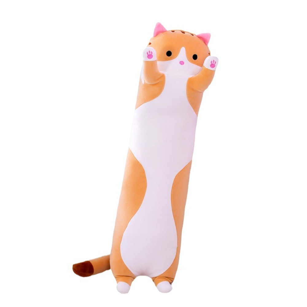 Cute Cat Plush Pillow Stuffed Animal Long Cat for Kids Birthday Gift Soft Children's Toys Pillow