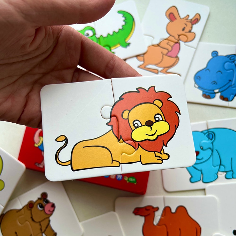 Educational Puzzle Toy For Kids Matching Card Game Baby Cognitive Fruit Animal Learning Montessori 1