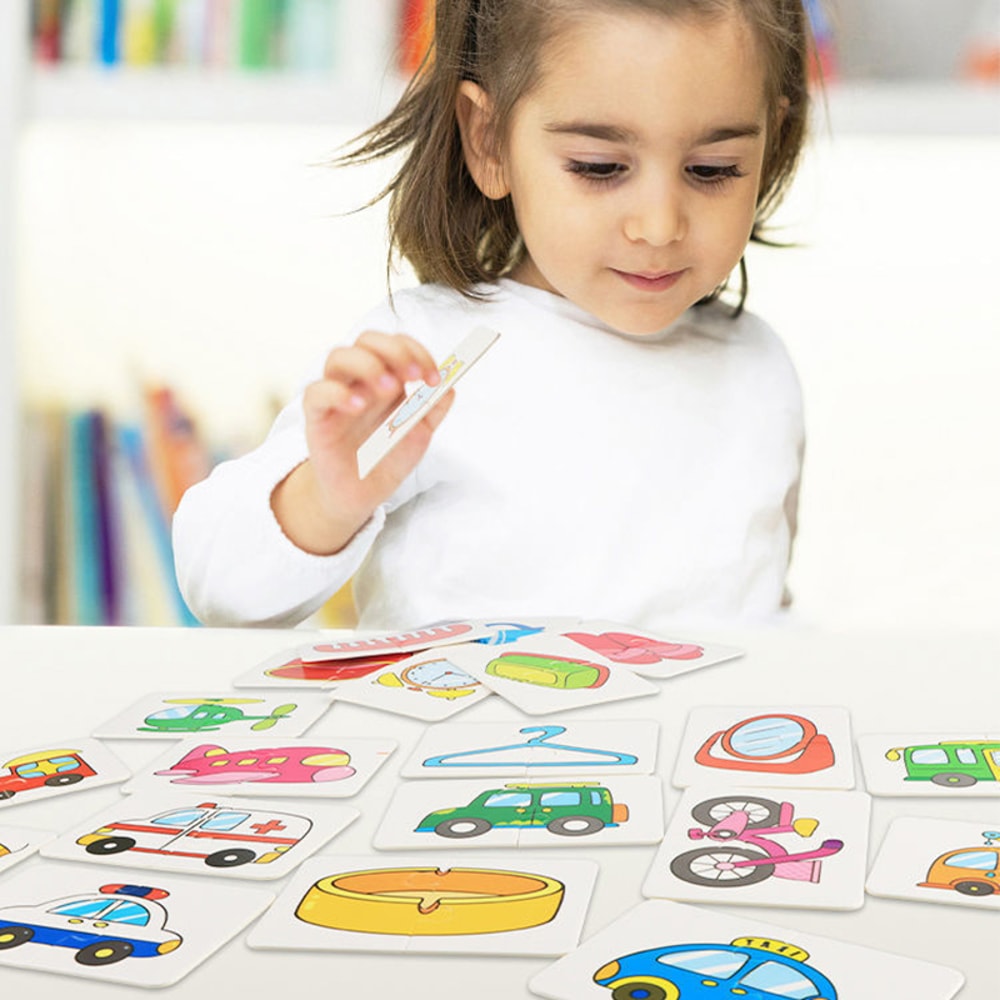 Educational Puzzle Toy For Kids Matching Card Game Baby Cognitive Fruit Animal Learning Montessori 2