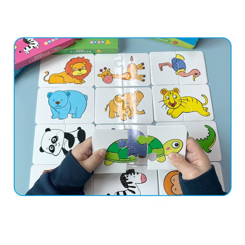 Educational Puzzle Toy For Kids Matching Card Game Baby Cognitive Fruit Animal Learning Montessori 6