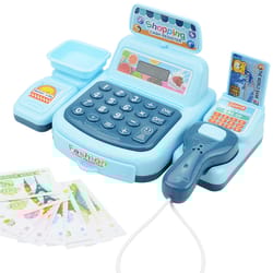 realistic checkout counter, simulated cash register toys playhouse roleplay, education shopping model, child play games