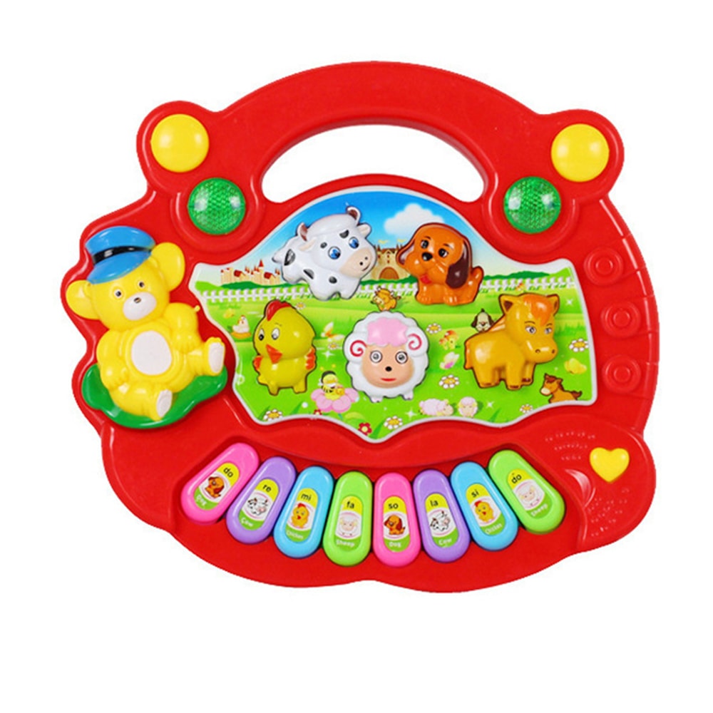Multifunctional Kid Cartoon Animals Keyboard With Lighting And Music Educational Toy For Toddlers 1