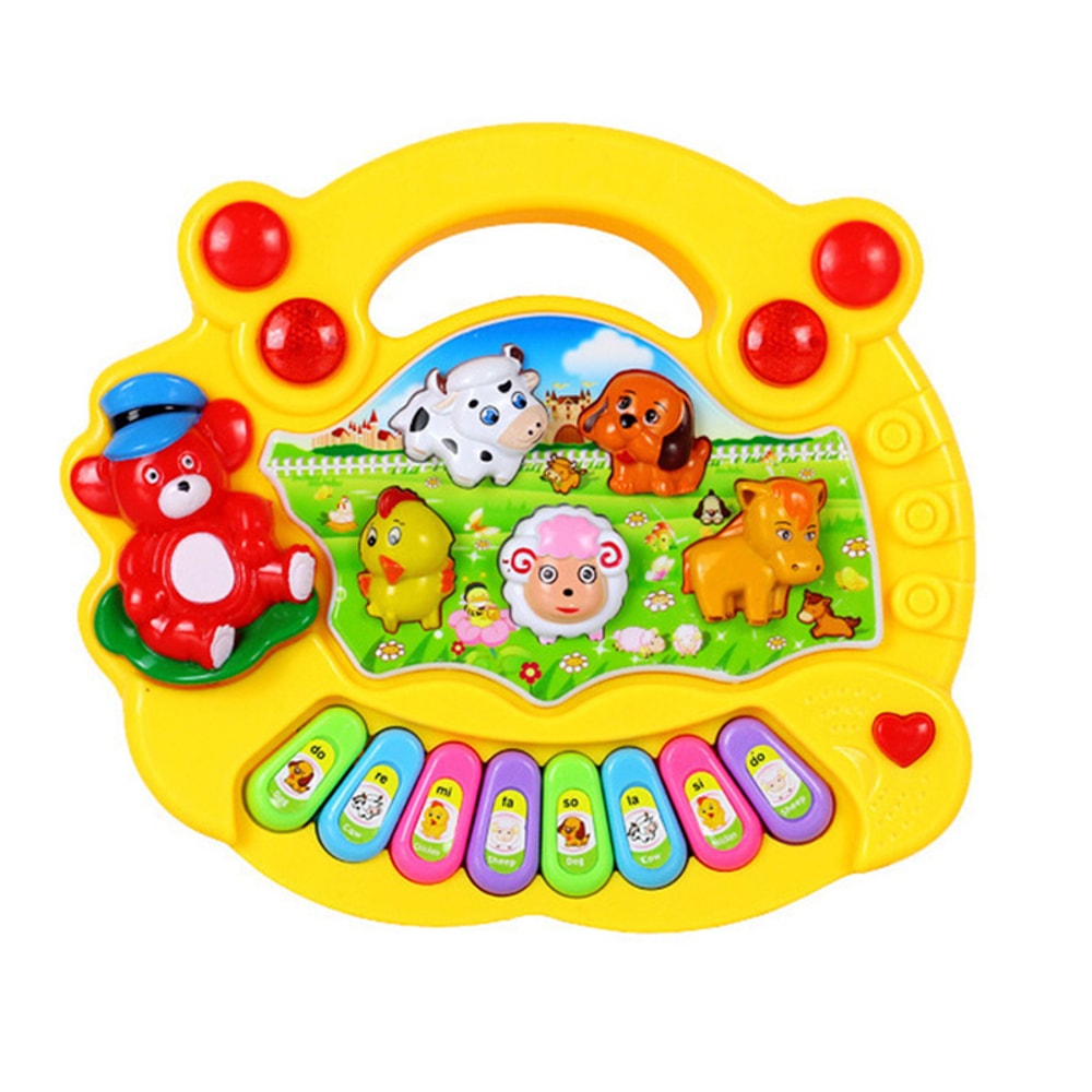 Multifunctional Kid Cartoon Animals Keyboard With Lighting And Music Educational Toy For Toddlers 2
