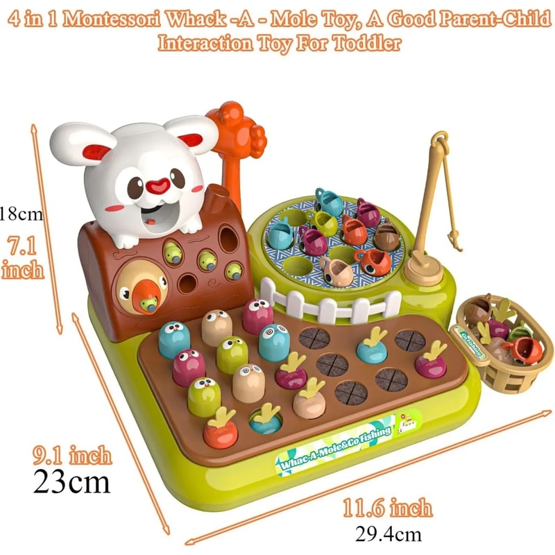 Rabbit Farm Montessori Toy Educational Harvest Game Insect Fishing Game For Kids 1