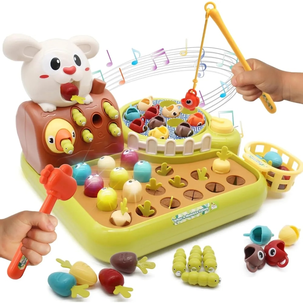 Rabbit Farm Montessori Toy Educational Harvest Game Insect Fishing Game For Kids 0