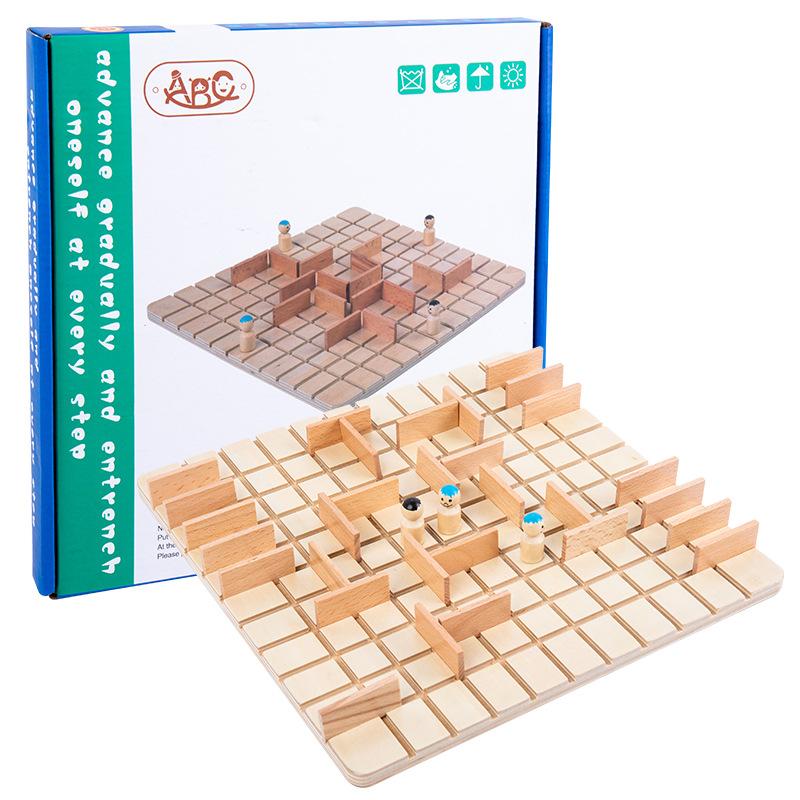 Wooden Toy Chessboard Games Puzzle TwoPerson Battle Game For ParentChild Interaction Funny Chase An 3