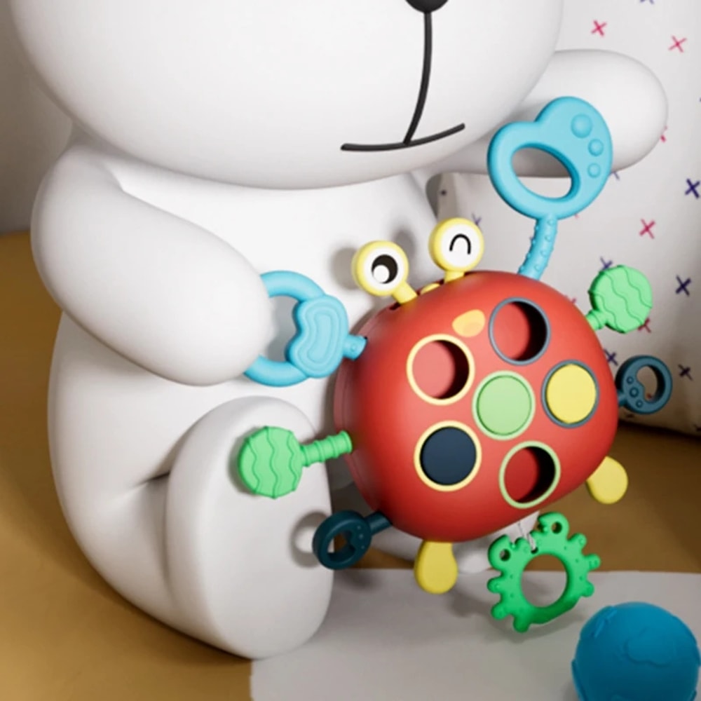 Silicone Activity Development Kids Educational Gifts Montessori Toddler Pull Toy Sensory Toys 4