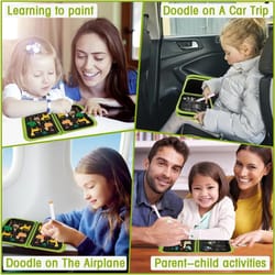 portable kids cartoon drawing board, magic blackboard, coloring pen, reusable paint book set for early education