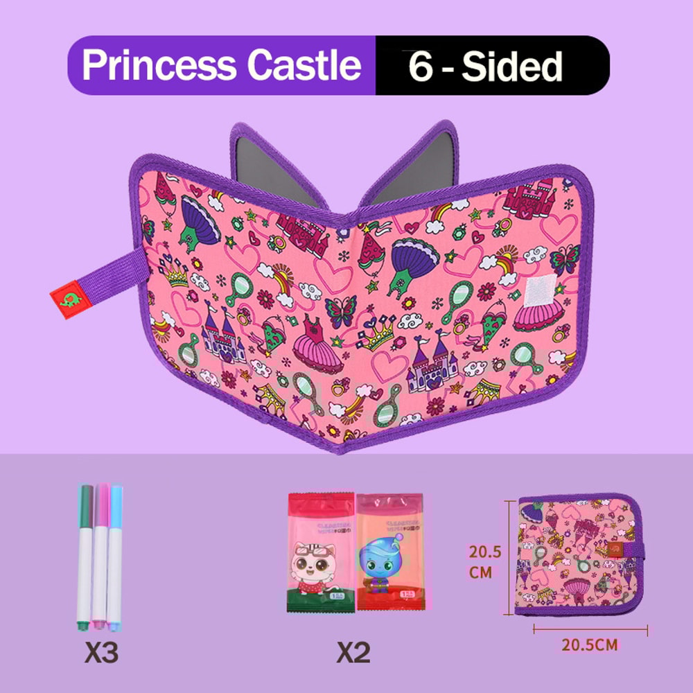 Portable Kids Cartoon Drawing Board Magic Blackboard Coloring Pen Reusable Paint Book Set For Early 14