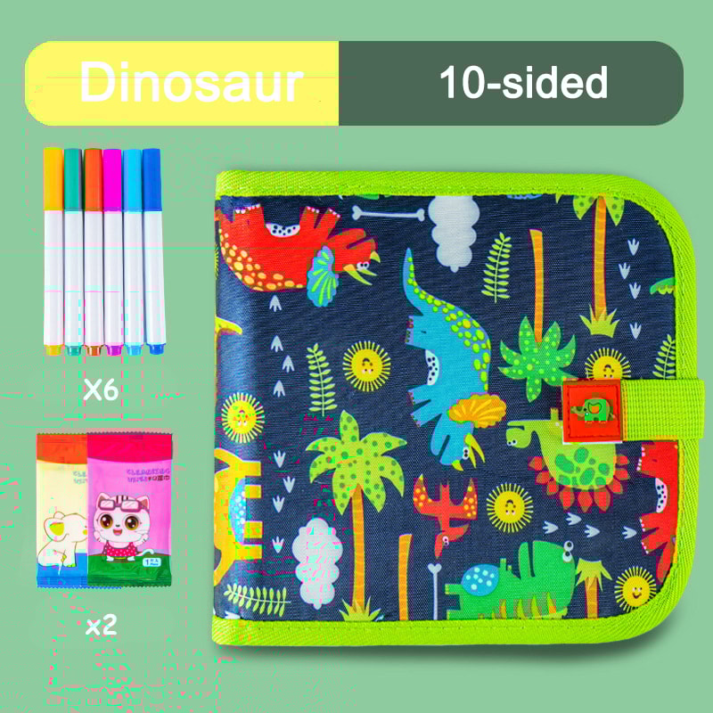 Portable Kids Cartoon Drawing Board Magic Blackboard Coloring Pen Reusable Paint Book Set For Early 18