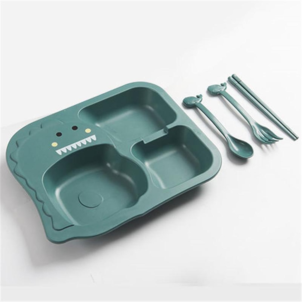 Dinosaur Kids Tableware Suit Easy Clean Spoon Fork Dinnerware Set For Children 3