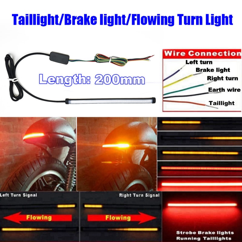 Motorcycle Stop Light LED Strip Start Scan Flexible LED Tail Light For Motorcycles 4