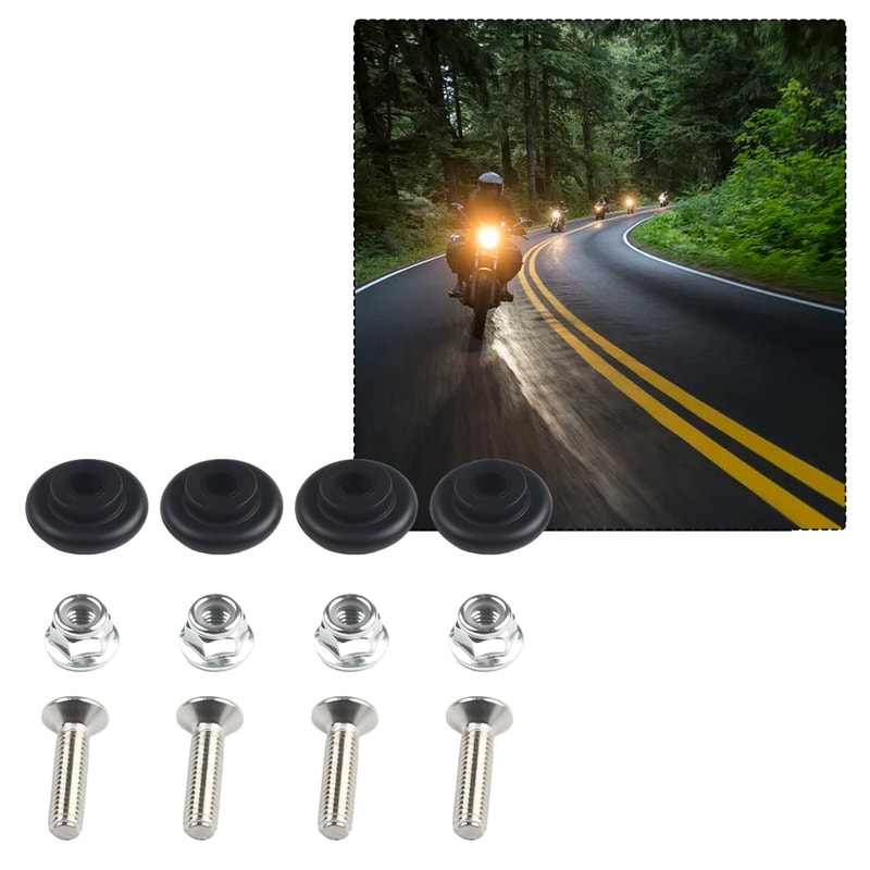 Black Top Universal Motorcycle Rear Luggage Case Bushing Pad Storage Box Buckle Spacers Accessory 4