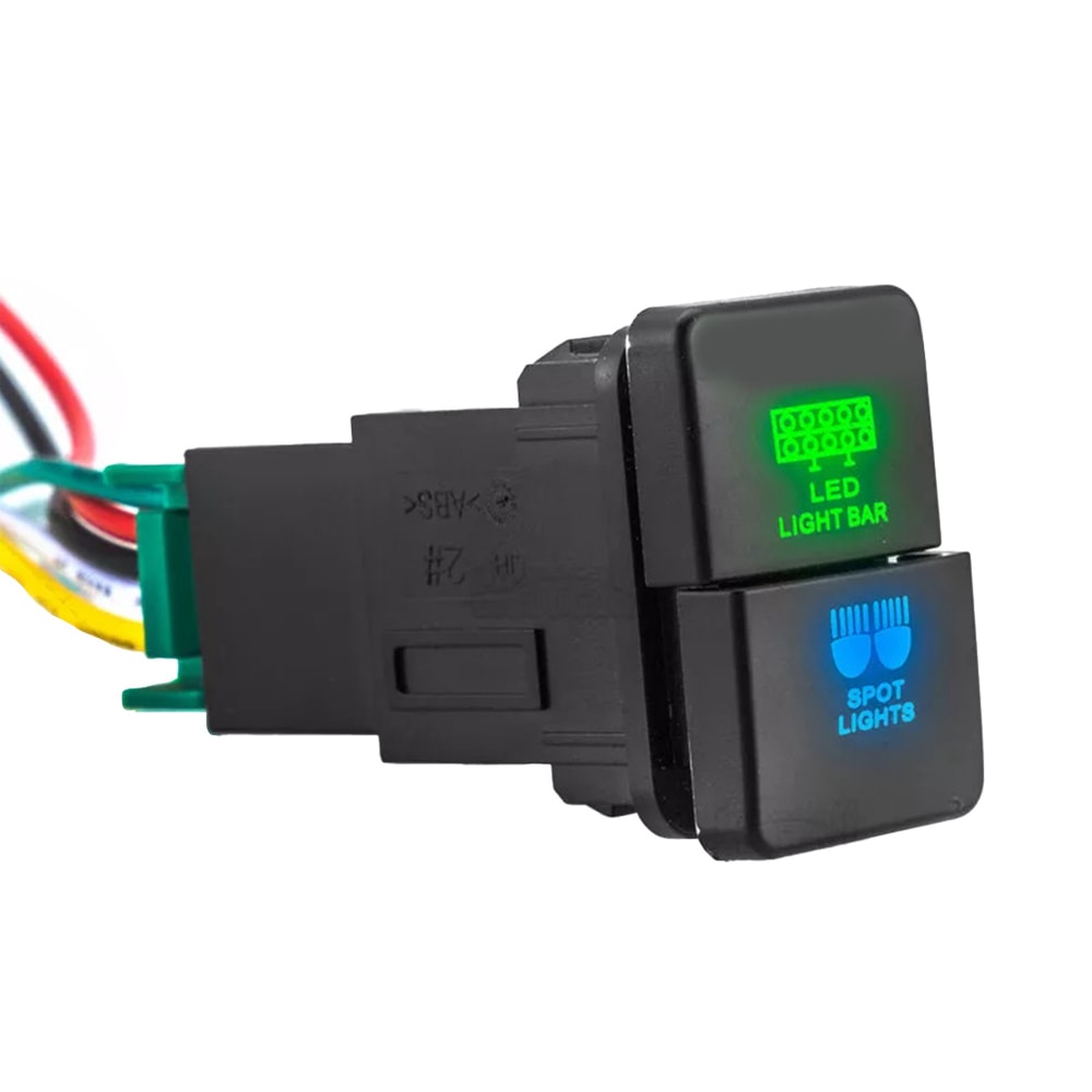Toyota Tacoma Automotive Fog Light Switch Wiring Harness Dual Push Button LED Light Bar 1