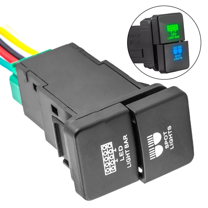 Toyota Tacoma Automotive Fog Light Switch Wiring Harness Dual Push Button LED Light Bar 2