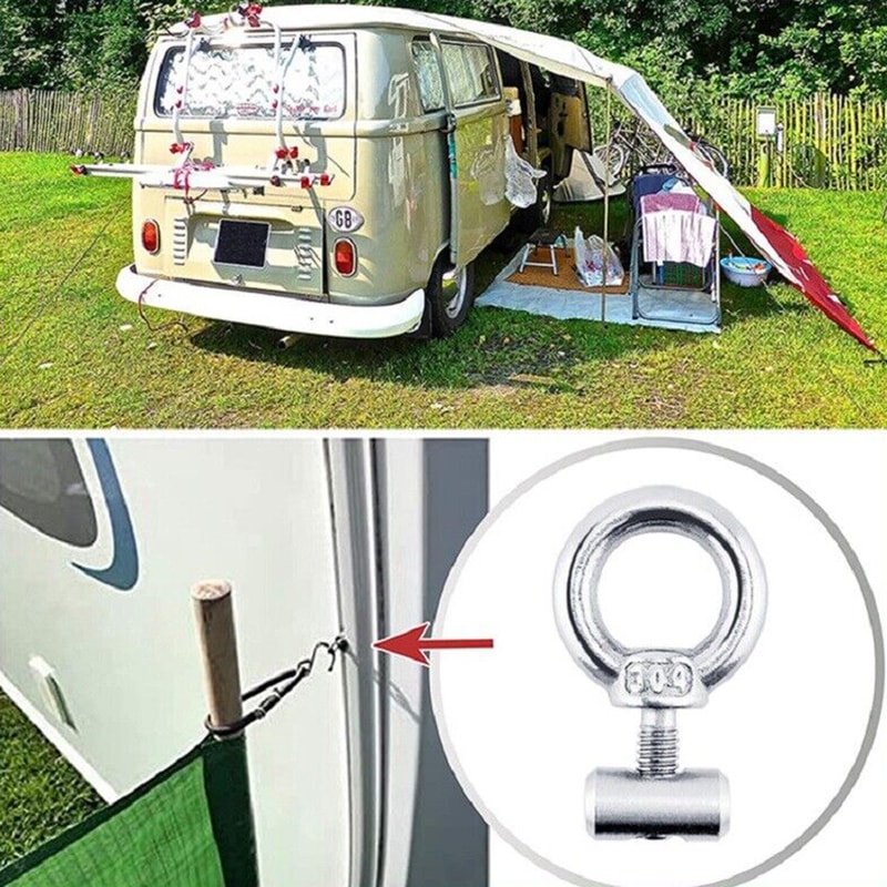 Motorhome Awning Rail Stoppers Stainless Steel Cable Ropelifting Ring For Campervan And Caravan Out 1
