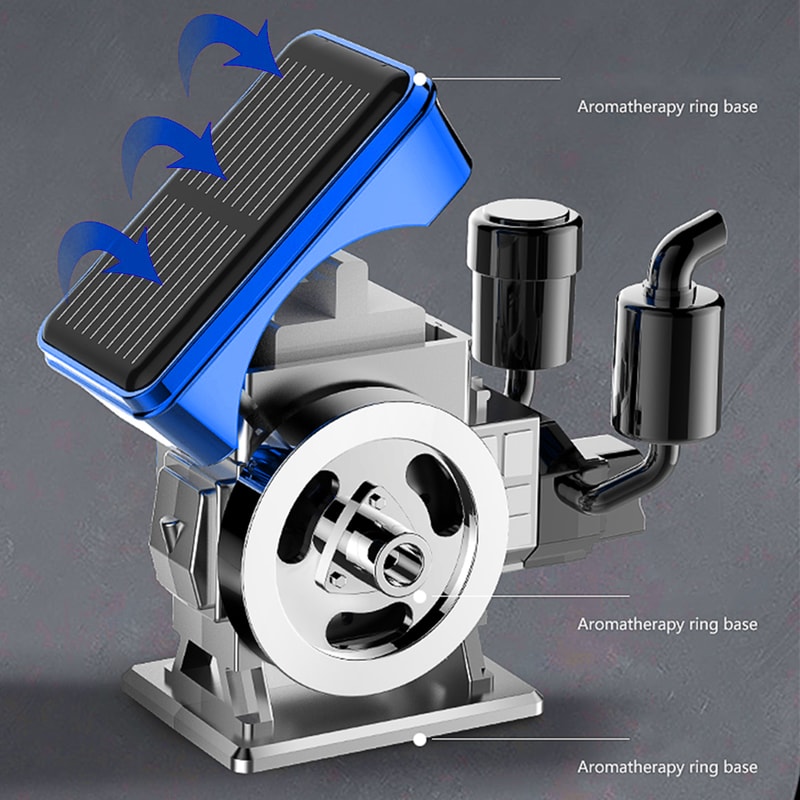 Rotating Car Purifier Solar Powered Car Diffuser Engine Aromatherapy Interior 4