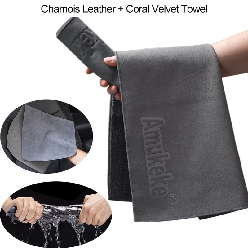 Car Drying Towel, Coral Fleece Cloth, Chamois Leather Cleaning Towel