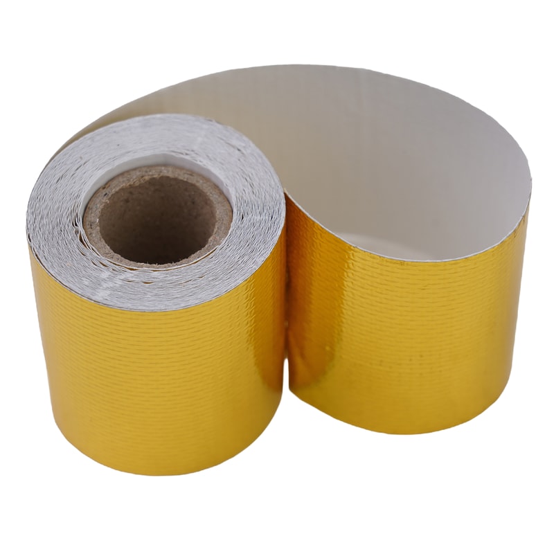 Golden SelfAdhesive Heat Shield Wrap Automotive Exhaust Tube Insulation Tape Auto Accessory 3