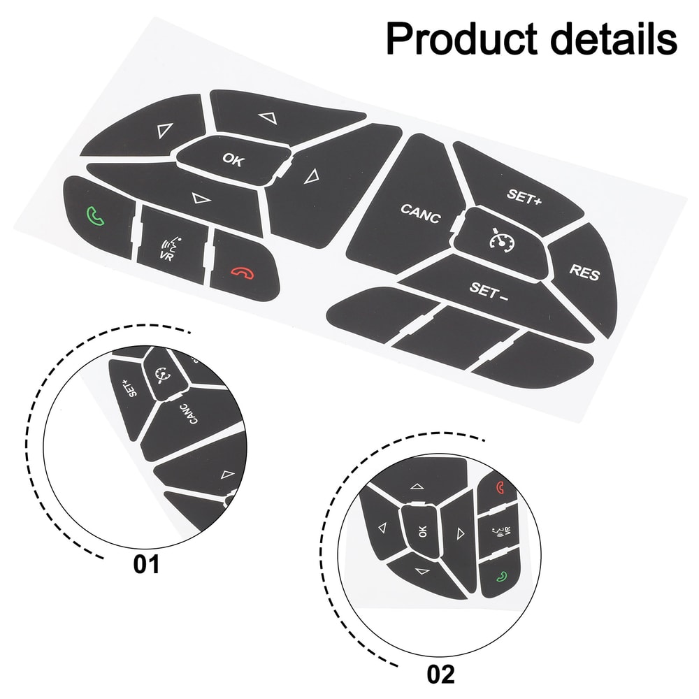 Button Repair Decals For Car Steering Wheel Automotive Interior Stickers Accessories 2