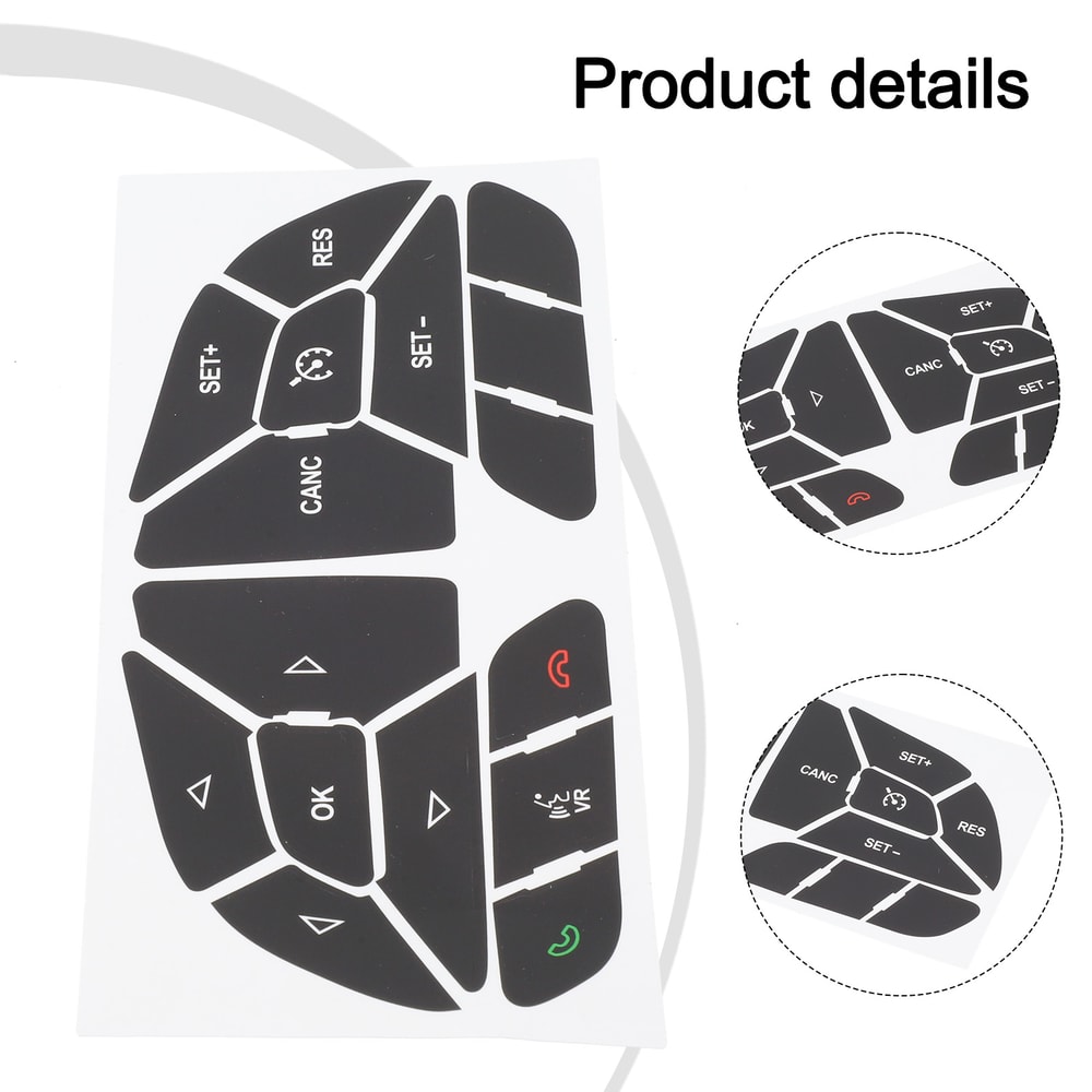 Button Repair Decals For Car Steering Wheel Automotive Interior Stickers Accessories 3