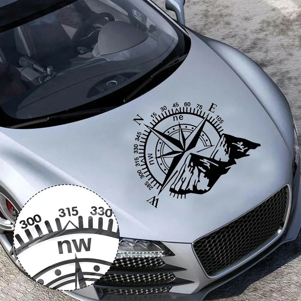 Vinyl Car Bonnet Decal Mountain Side Stickers For Camper Van Automobile Accessories 0