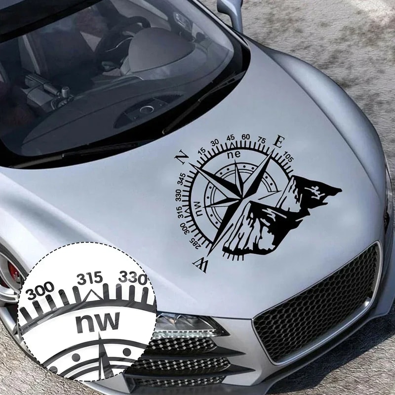 Vinyl Car Bonnet Decal Mountain Side Stickers For Camper Van Automobile Accessories 0