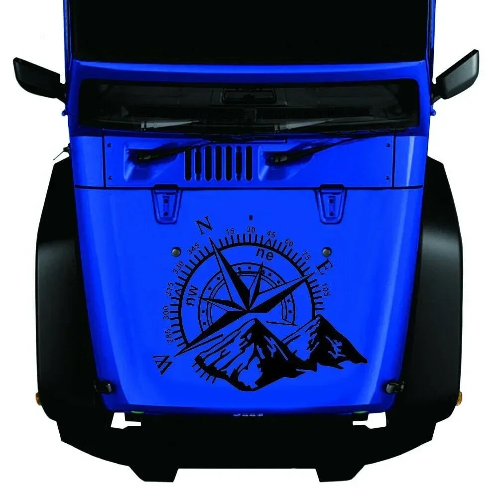 Vinyl Car Bonnet Decal Mountain Side Stickers For Camper Van Automobile Accessories 1