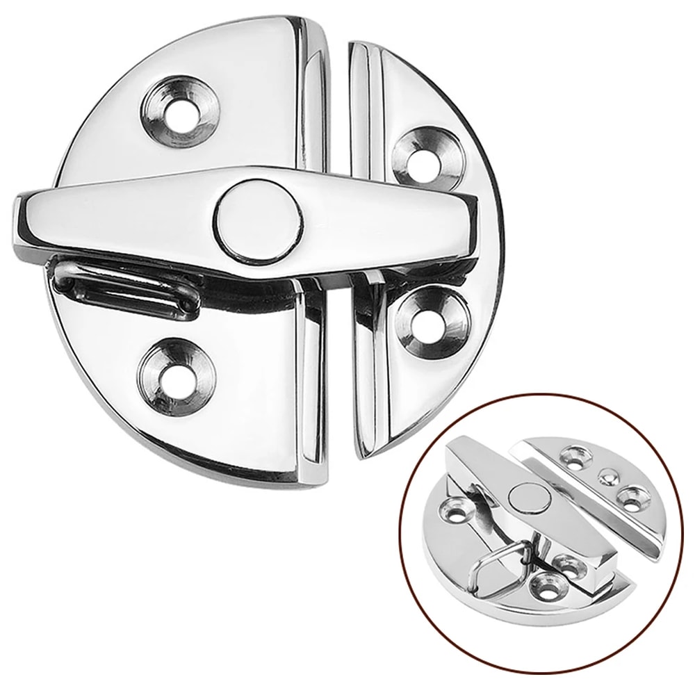 Stainless Steel Round Catch Latch Boat Door Catch Lock Marine Cabinet Hardware 2