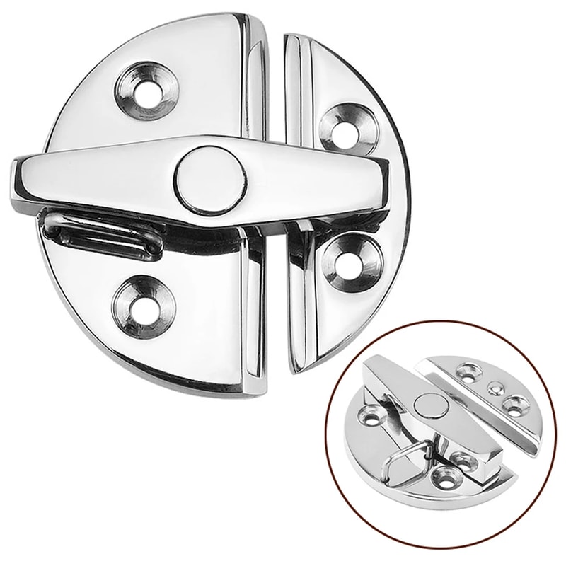 Stainless Steel Round Catch Latch Boat Door Catch Lock Marine Cabinet Hardware 2