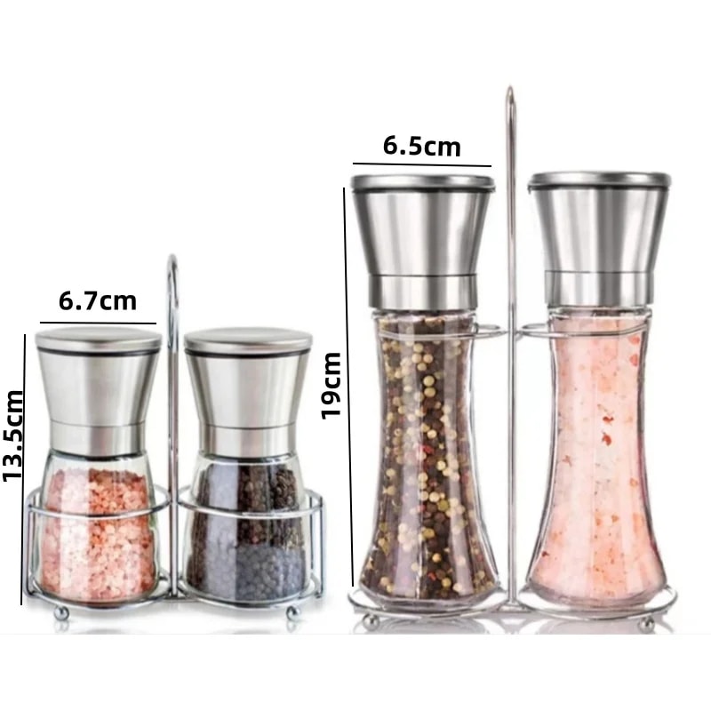 Stainless Steel Glass Pepper Grinder Salt And Pepper Mill Manual Spice Grinder For Kitchen Gadgets 3