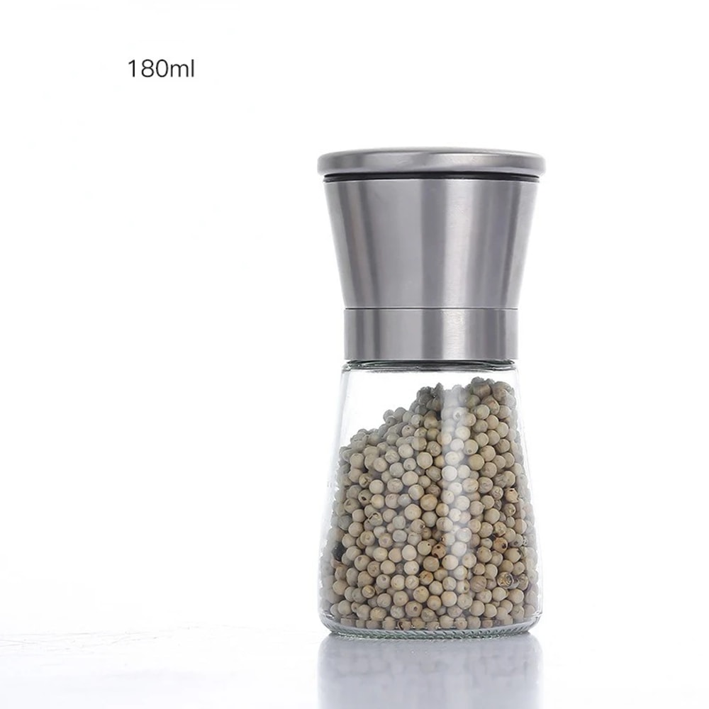 Stainless Steel Glass Pepper Grinder Salt And Pepper Mill Manual Spice Grinder For Kitchen Gadgets 4