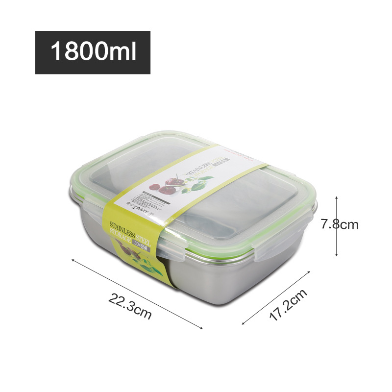 Leak Proof Stainless Steel Fresh Keeping Box Fruit Box With Lid Dumpling Container Refrigerated Sto 2