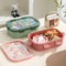 Children Bento Box Plastic Large Capacity Lunch Box With Soup Bowl And Spoon School Picnic Compartm 0