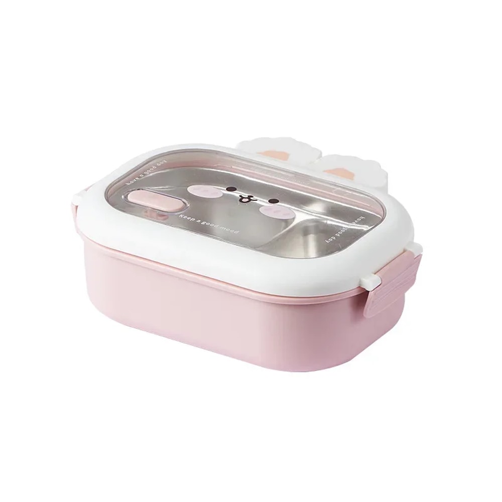 Portable Stainless Steel Lunch Box With Rabbit Design Large Capacity Sealed Bento Box For Kids Perf 2