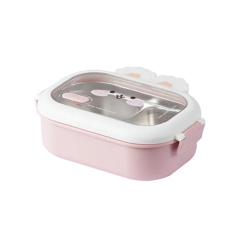 Portable Stainless Steel Lunch Box With Rabbit Design Large Capacity Sealed Bento Box For Kids Perf 2