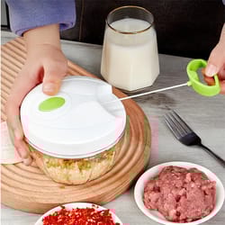 portable garlic masher, mini food shredder processor, manual rope onion cutter, vegetable meat mincer