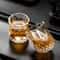 Vintage Relief Whiskey Glass Cup Diamond Shaped Mini Shot Glass Household Bar Drinking Tools 0