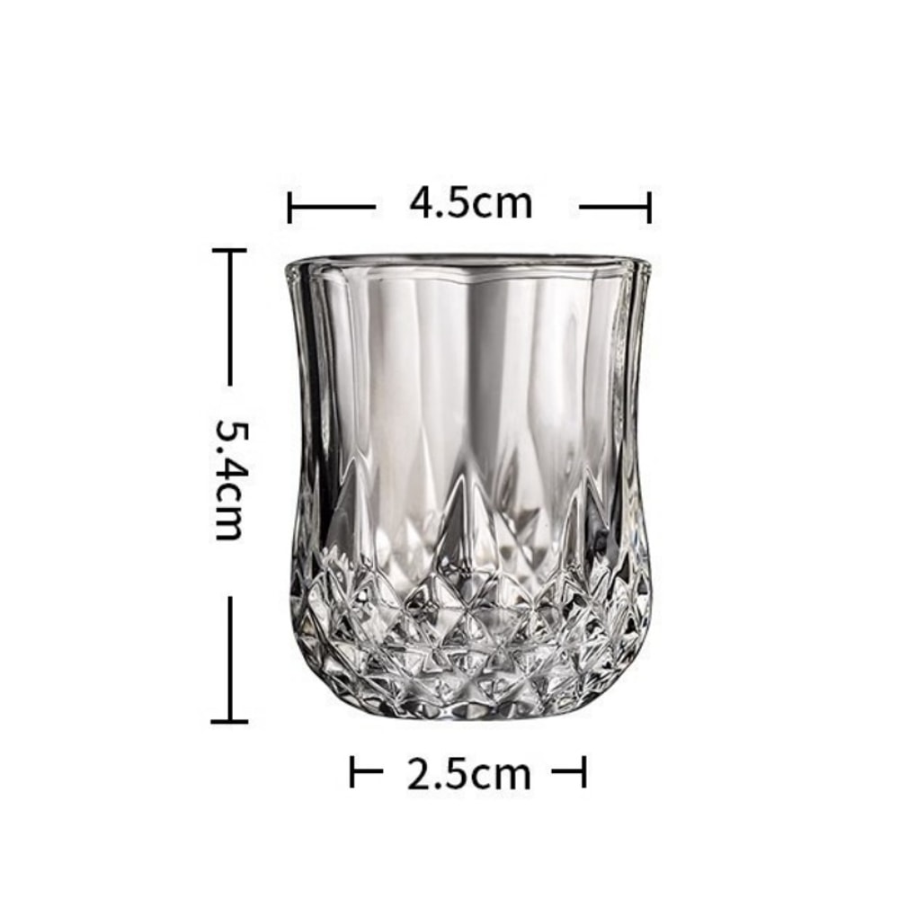 Vintage Relief Whiskey Glass Cup Diamond Shaped Mini Shot Glass Household Bar Drinking Tools 3