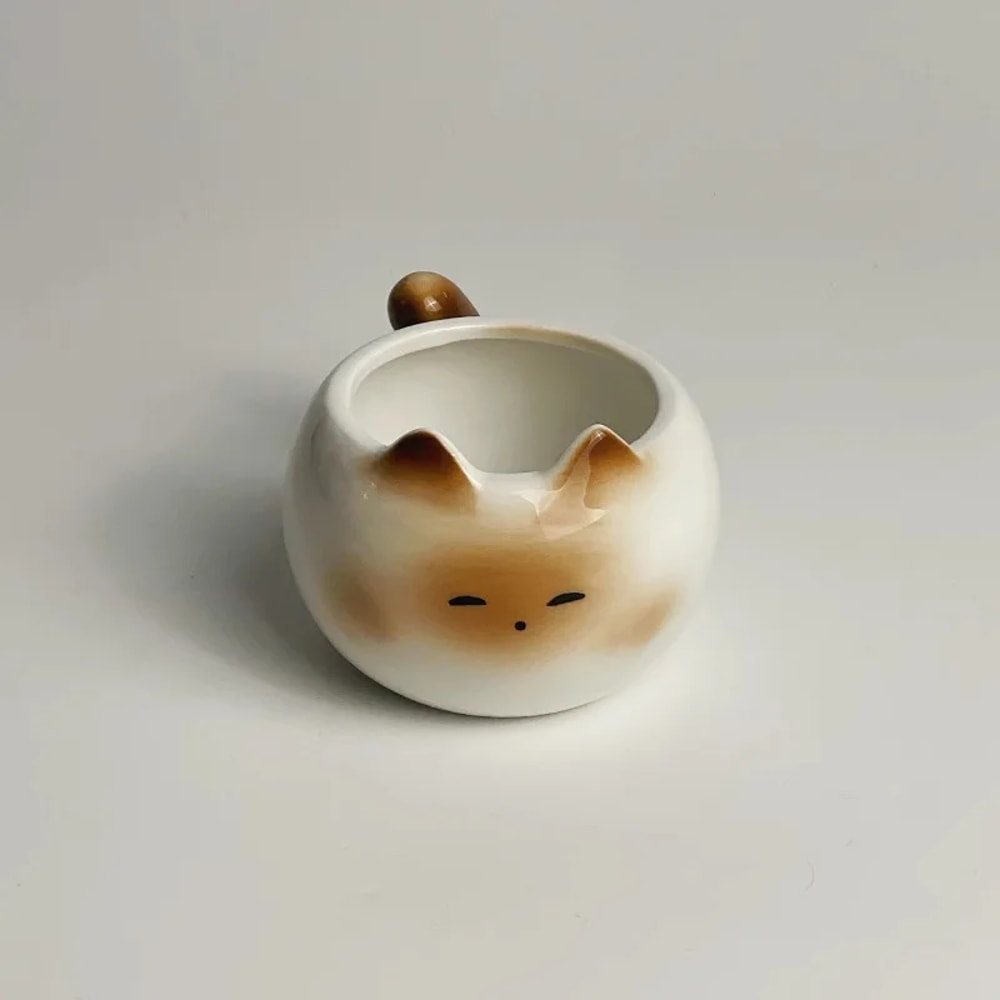 Creative Siamese Cat Shaped Ceramic Mug For Coffee Office Milk Drinking 2
