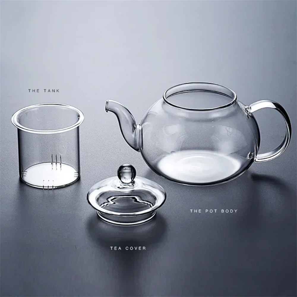Heat Resistant Glass Kettle Large Capacity Glass Teapot With Tea Strainer Chinese Traditional Kung