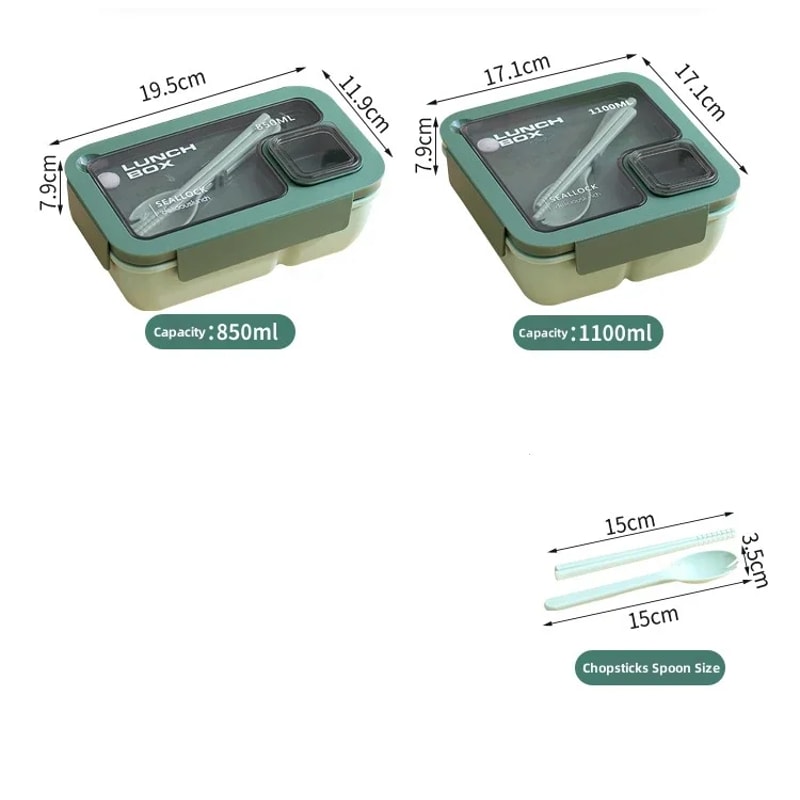 Lunch Bags For Children Bento Box With Tableware Thermal Bag Kit Portable Microwavable Heating 4