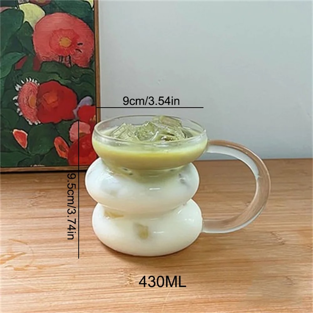 Heat Resistant Coffee Mug Irregular Transparent Glass Cup Summer Drinks Beer Juice Milk Water Cockt 2