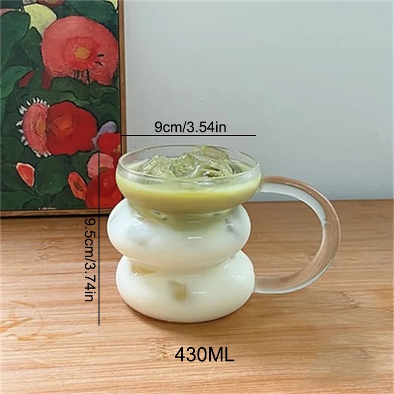 Heat Resistant Coffee Mug Irregular Transparent Glass Cup Summer Drinks Beer Juice Milk Water Cockt 2