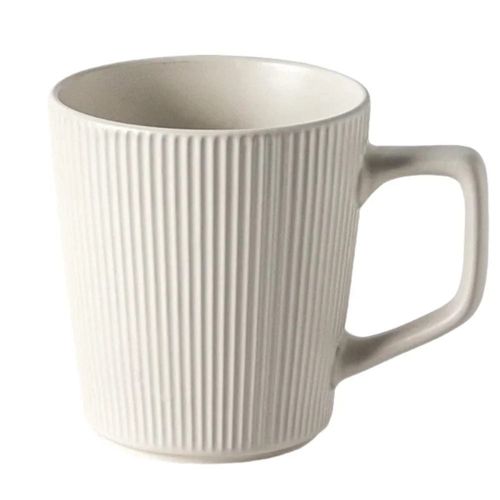 Nordic Style Milk Coffee Mug Embossment Ceramics Mug Practical Household Water Cup Striped Solid Co 2