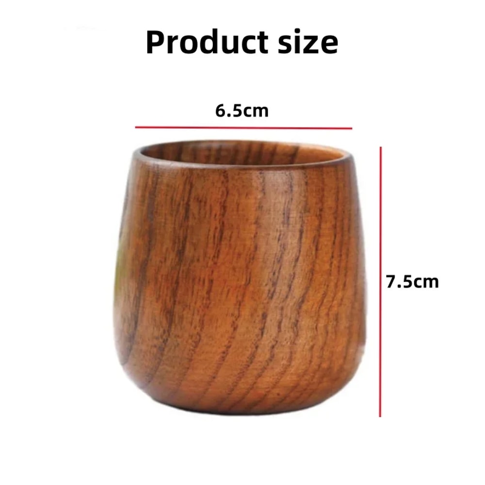 High Quality Retro Handmade Natural Wooden Cup Reusable Tea Cup Jujube Wood Kitchen Supplies 2