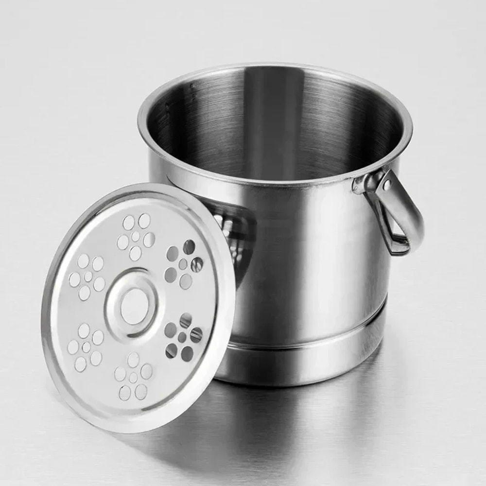 Portable Ice Chiller Cooler Stainless Steel Ice Bucket With Comfortable Handle Twoear Wine Tooling 1