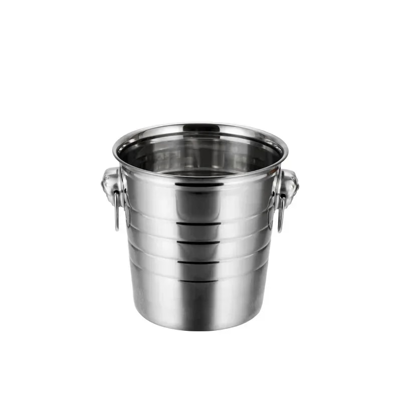 Portable Ice Chiller Cooler Stainless Steel Ice Bucket With Comfortable Handle Twoear Wine Tooling 3