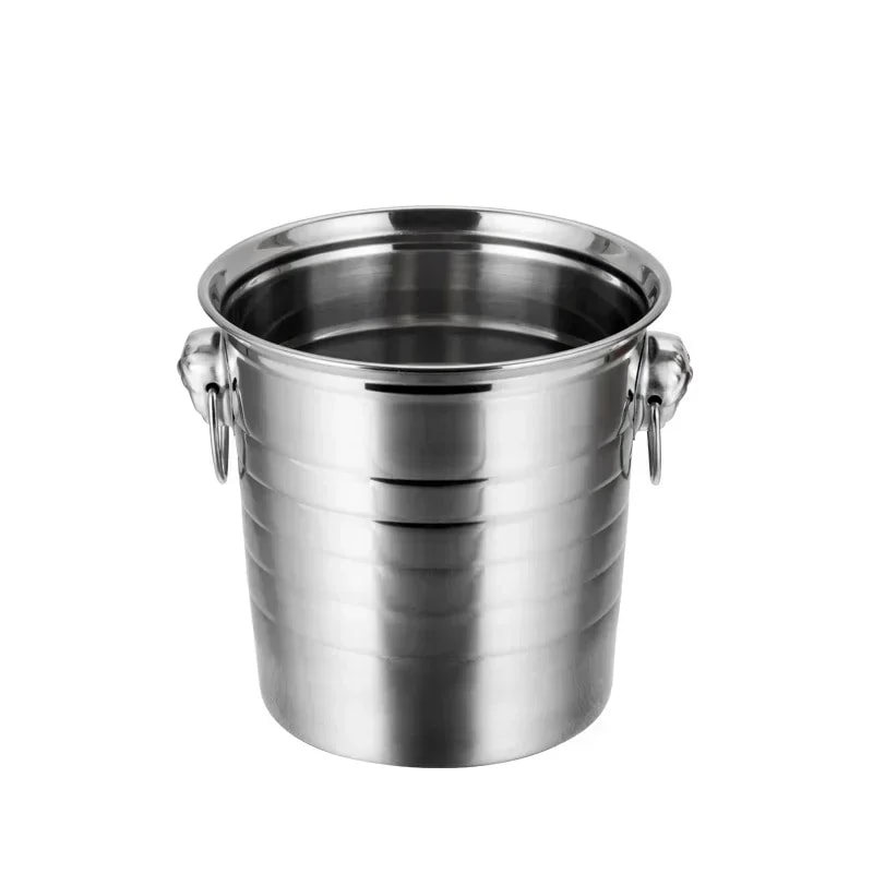 Portable Ice Chiller Cooler Stainless Steel Ice Bucket With Comfortable Handle Twoear Wine Tooling 4